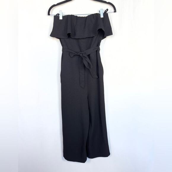 Artizia Babaton Black Flutter Strapless Ruffle Jumpsuit Size 0 - Picture 3 of 14